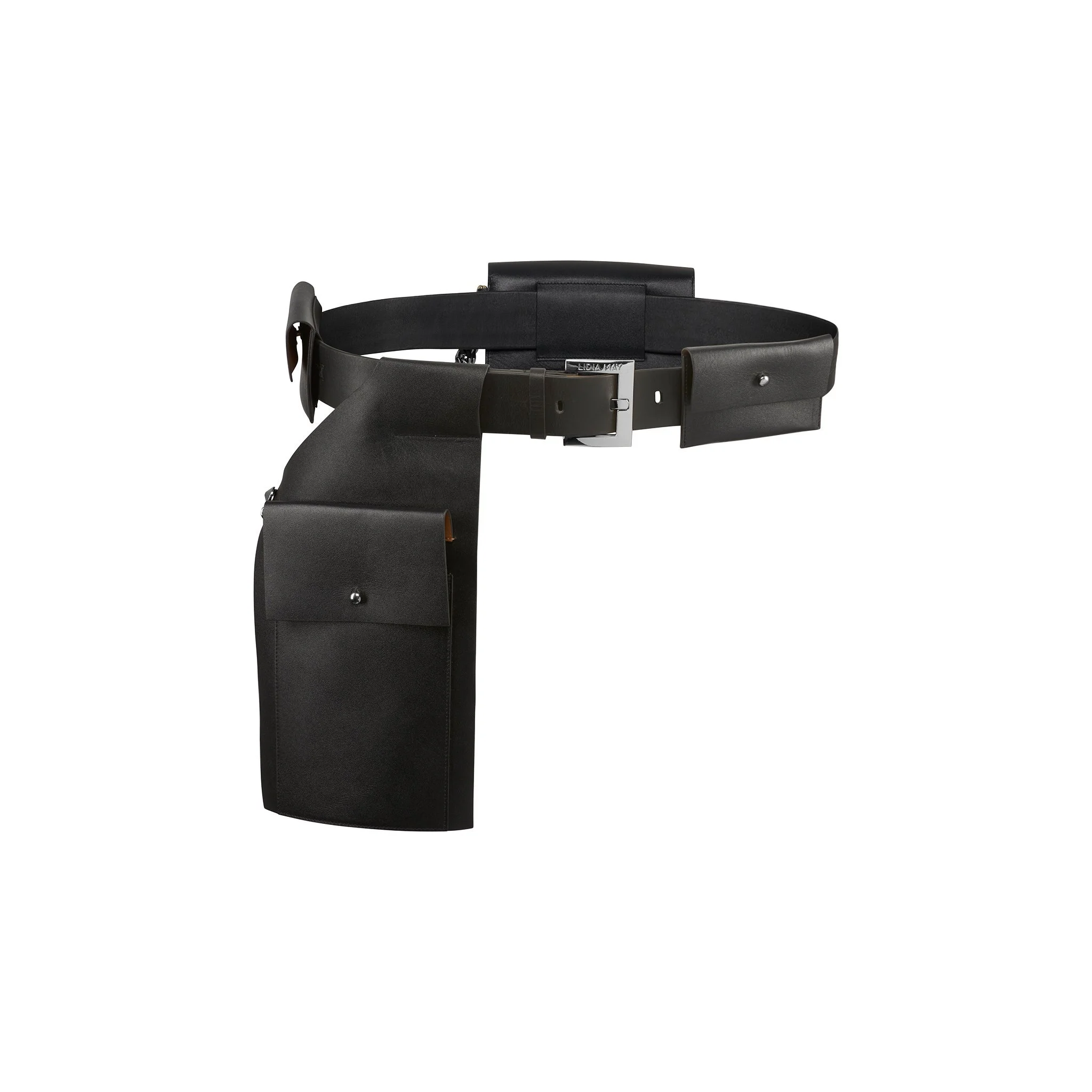 Elevated Style Leather Utility Belt With Pockets — Lidia May